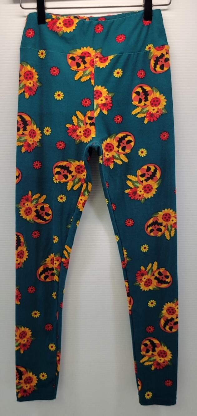 M6) LulaRoe Woman Halloween Jack O Lantern Holiday Leggings Adult One Size